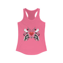 Load image into Gallery viewer, Pink tank top with a heart and wings design on a white background