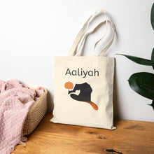 Load image into Gallery viewer, Personalized Pumpkin Witch Hat Halloween Tote Bag | Cozy Spooky Aesthetic | Fall Season Carryall