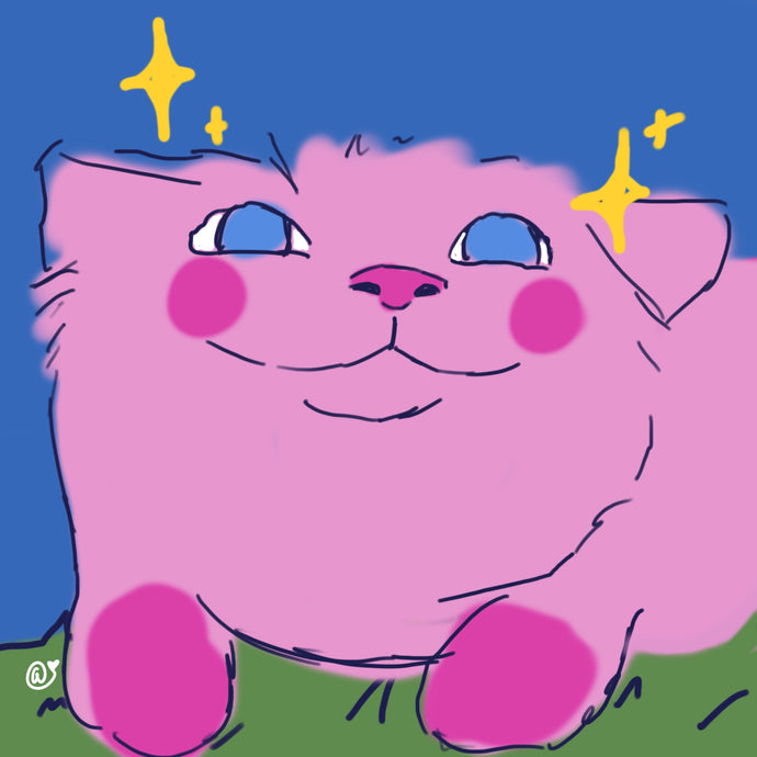 Kirby Cat Sticker - Just Look at His Smile! Kirby, Video Game, Sticker, Cute, Pink, Funny, Gifts for Gamers, Fans