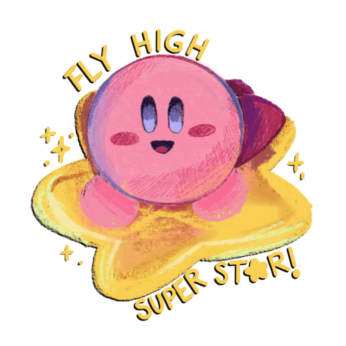 Kirby Superstar Sticker - Soar With The Stars! Kirby, Video Game, Sticker, Cute, Pink, Funny, Gifts for Gamers, Fans, Encouragement, Water Bottle, Decoration