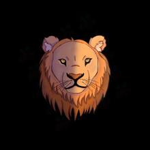 Load image into Gallery viewer, Anime lion king lion wall art, safari animal, lion's head on a black background