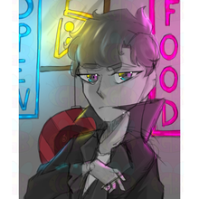 Load image into Gallery viewer, Neon Knight Modern Collector's Canvas Luxury Fine Art Print Cinematic Warrior Portrait Gallery-Grade Wall Art Decor Artwork Luminous Walnut Frame Ornaments