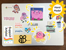 Load image into Gallery viewer, Pink Cat Gamer Sticker –  Funny Kawaii Gamer Gift Cute Smile Vinyl Decal | Anime Sticker