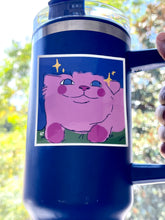 Load image into Gallery viewer, Pink cat sticker on a Stanley Cup