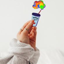 Load image into Gallery viewer, Drink Water Creative Juice Cup Sticker – Artfully Yours Rainbow Cloud Drink | Cute Artist Vinyl Decal Water Bottle Sticker