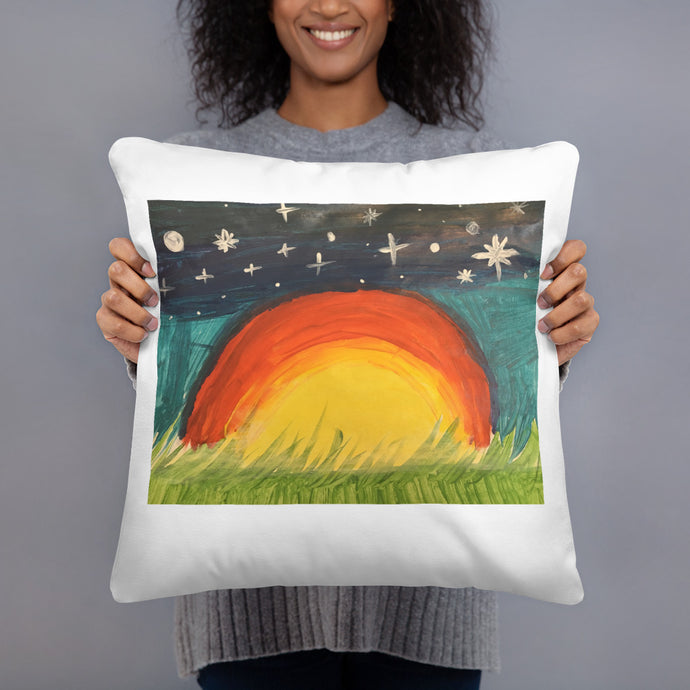Rainbow At Sunset Pillow
