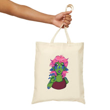 Load image into Gallery viewer, Cute Alien Girl Halloween Tote Bag — Space-Inspired Carryall | Trick-or-Treat Bag | Cosmic Cute Fashion by Glitter Bees Unite