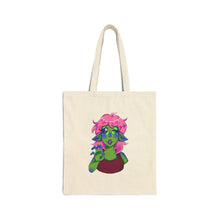Load image into Gallery viewer, Cute Alien Girl Halloween Tote Bag — Space-Inspired Carryall | Trick-or-Treat Bag | Cosmic Cute Fashion by Glitter Bees Unite