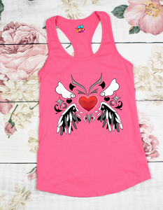 Winged Heart Tank Top | Angel Wings, Heart, Grunge, Fashion, Racer back, Handdrawn