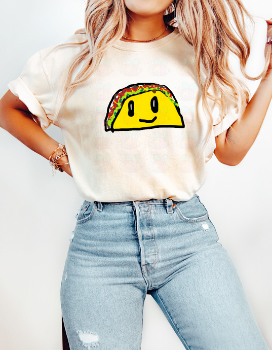 Cheerful Taco Graphic T-Shirt | Fun Unisex Tee, Foodie Gift, Casual Wear, Summer Tees, Birthday Present