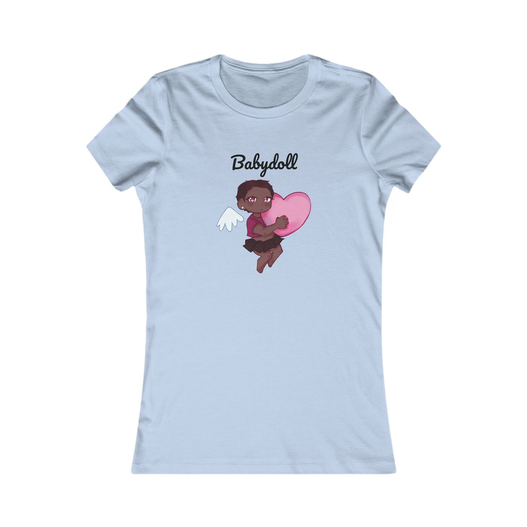 Babydoll Angel Tight Fit T-Shirt | Adorable Angel Graphic Tee, Y2K Inspired, Handdrawn, Cupid