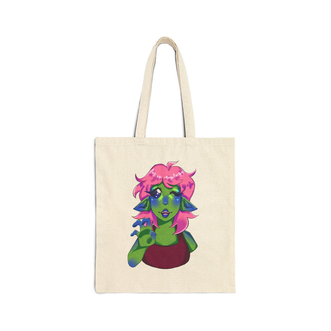 Alien Girl Halloween Tote Bag, Cute UFO Extraterrestrial Space Creature Trick or Treat Carryall, Galaxy Costume Party Purse, Sci-Fi Invasion