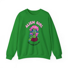 Load image into Gallery viewer, Alien Girl Just Wanna Have Fun Unisex Heavy Blend™ Crewneck Sweatshirt
