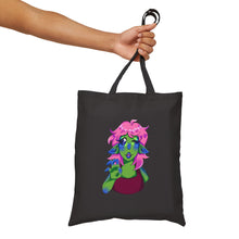 Load image into Gallery viewer, Black tote bag with cute halloween alien girl anime design