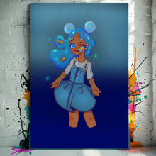 Load image into Gallery viewer, Bubbles art print young woman underwater fantasy dreamy ocean scene