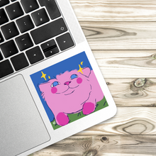 Load image into Gallery viewer, Pink Cat Sticker - Decorative Video Game Cute Funny Gamer Gifts Fans Vinyl Glossy Tiles Car Sticker Ornaments 3 x 3