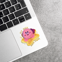 Load image into Gallery viewer, Fly High Superstar Sticker | Soar with the Stars Video Game, Sticker, Cute Pink, Funny Gamers Encouragement Water Bottle Decoration