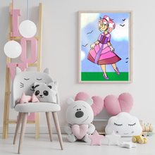 Load image into Gallery viewer, Princess Maybelline 5x5 canvas wall art print fantasy princess wall decor for girls room