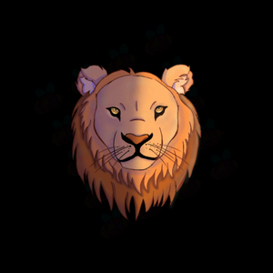 Anime lion king lion wall art, safari animal, lion's head on a black background
