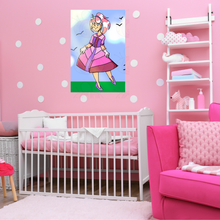 Load image into Gallery viewer, Pink art for children&#39;s room, Fantasy art princess portrait dreamy 5x5 wall print Princess Maybelline