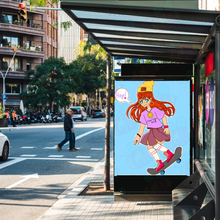 Load image into Gallery viewer, Framed canvas Sk8tr Grl skater girl portrait edgy wall decor