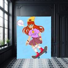 Load image into Gallery viewer, Bold urban Sk8tr Grl canvas wall art edgy street style decor